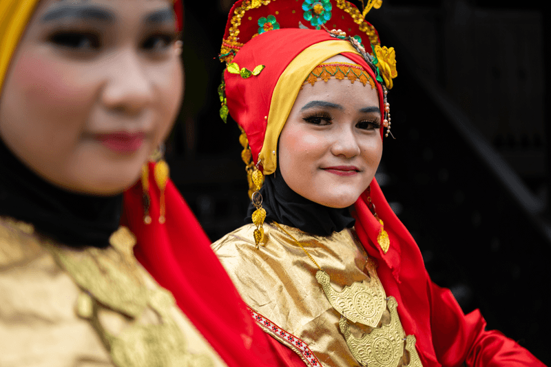Traditional house and dance performance in Pulao Belitung, Bangka Belitung Islands, Indonesia