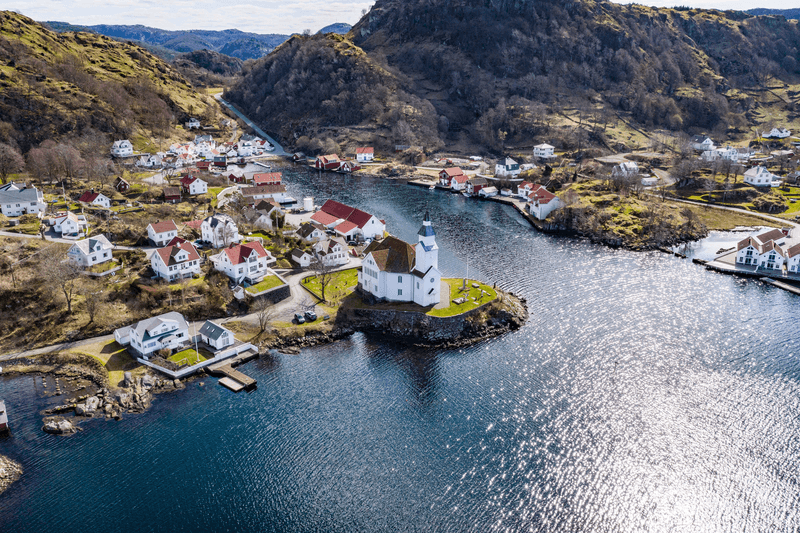 Beautiful ocean village on the southern part of Norway
