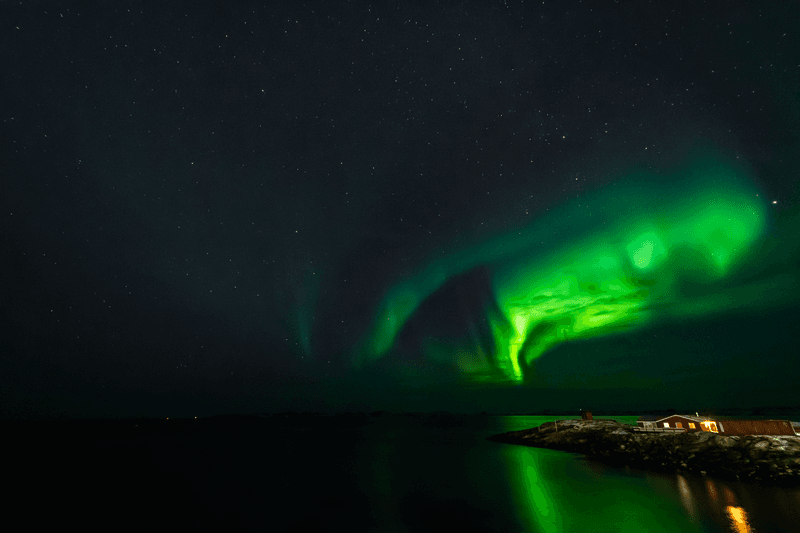 The northern lights in Nuuk, Greenland
