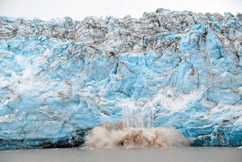 Calving Ice on the Childs Glacier near Cordova Alaska