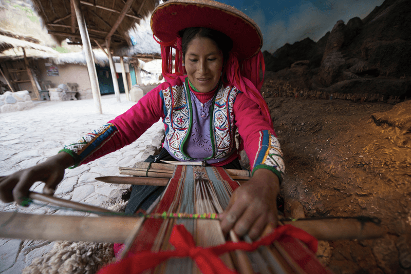 Watch a traditional weaving demonstration in Sacred Vally, Peru