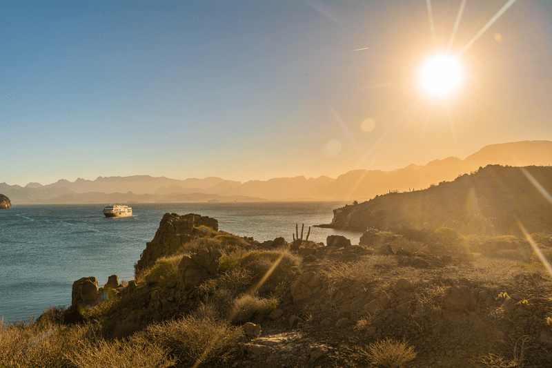 Ship National Geographic Venture in Honeymoon Cove, Bay of Loreto National Park, Baja California Sur, Mexico