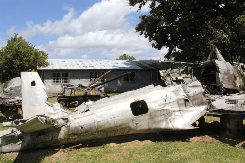 A group of war relics gathered on Guadalcanal. Honiara