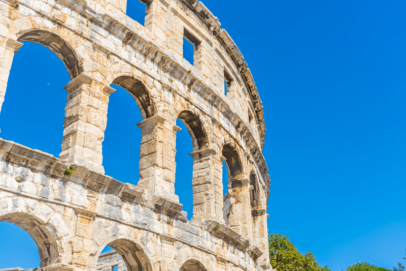 The beautiful Roman Arena of Pula, Croatia