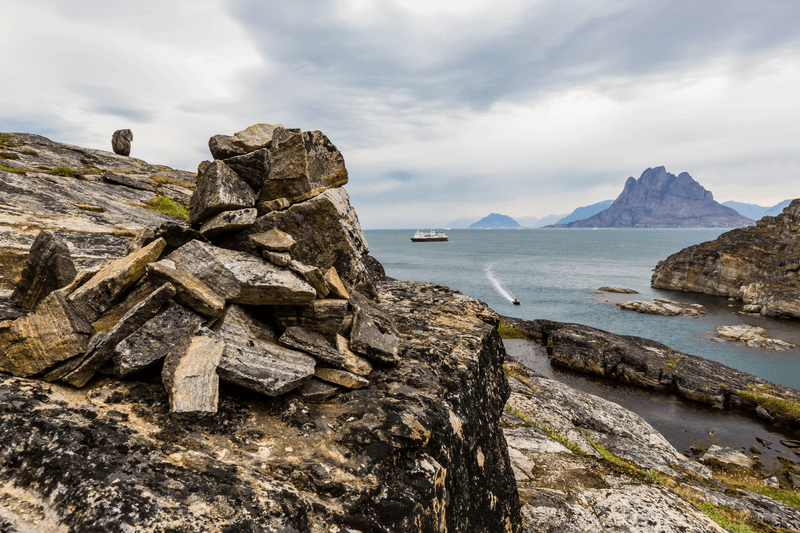 Ship National Geographic Explorer at anchor near Qilakitsoq, western Greenland