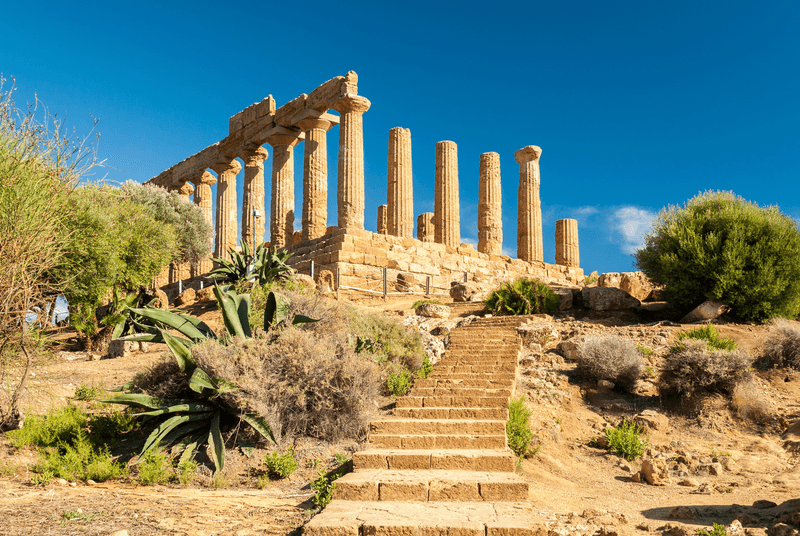 The temple of Juno, in the Valley of the Temples of Agrigento, Sicily Italy