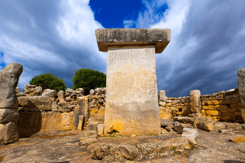 Menorca Taules Torralba de en Salort Salord prehistoric sanctuary in Balearic islands, Spain