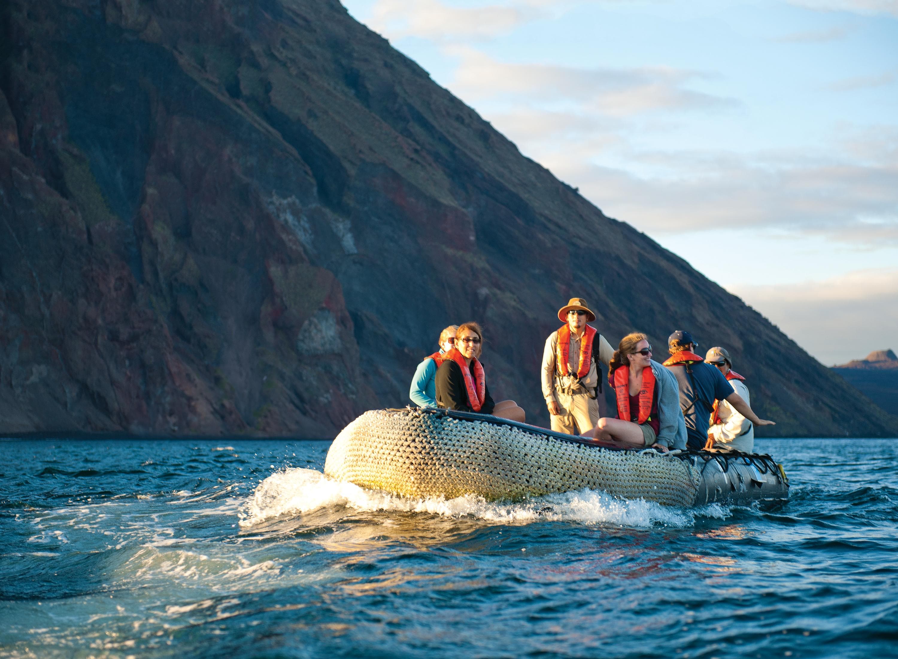 Guests explore by zodiacs in the Galapagos Islands, Ecuador.