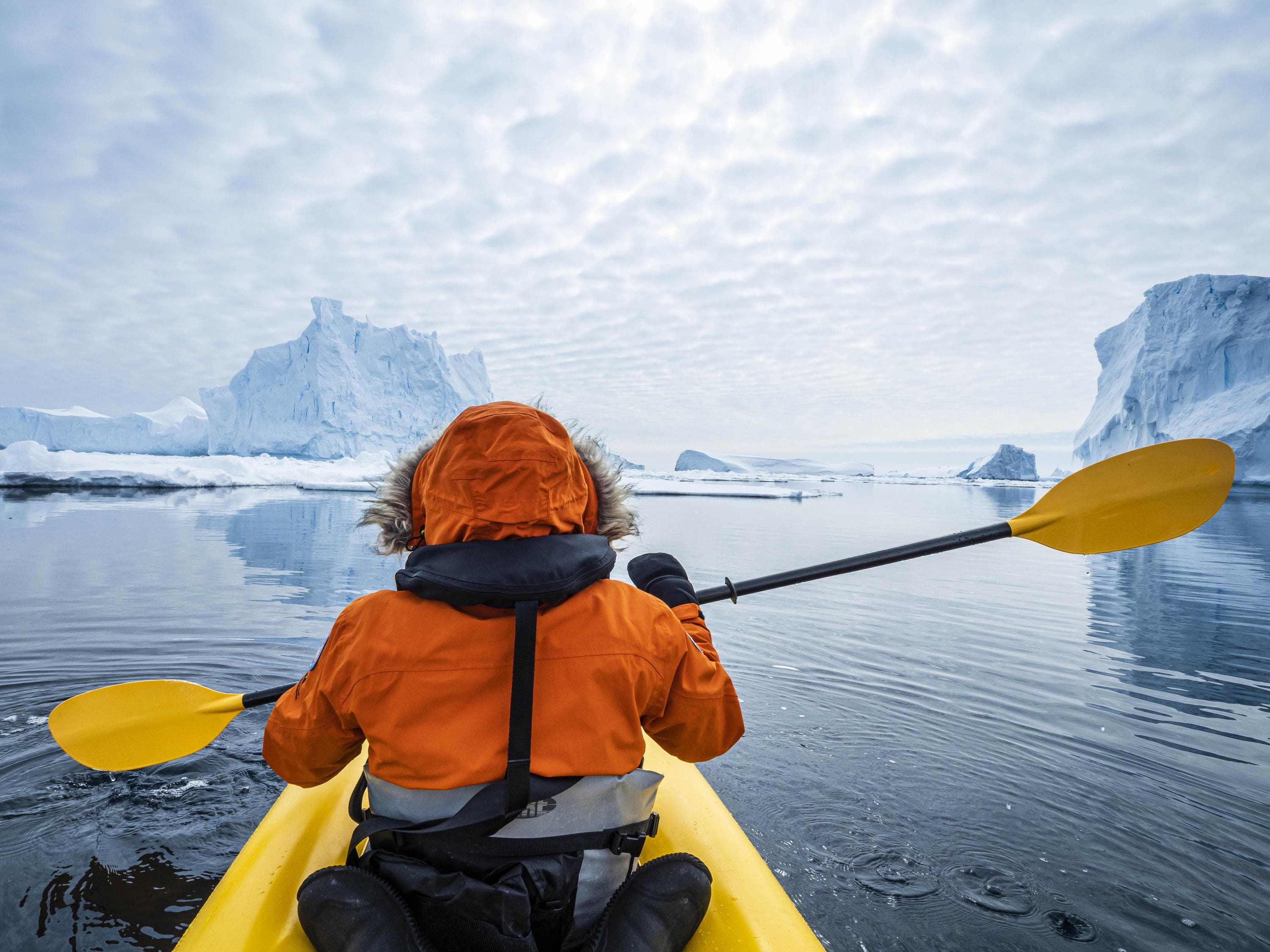 Kayaking at Peter 1 Island, Antarctica