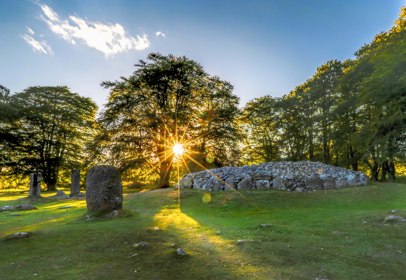 The Clava cairn is a type of Bronze Age circular chamber tomb cairn, named after the group of three cairns at Balnuaran of Clava, to the east of Inverness in Scotland