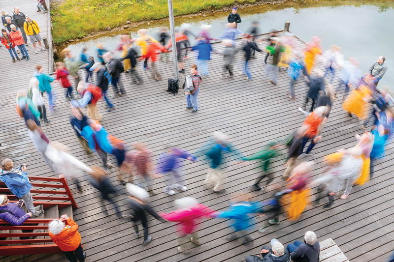 People enjoy traditional music and dance in Iceland