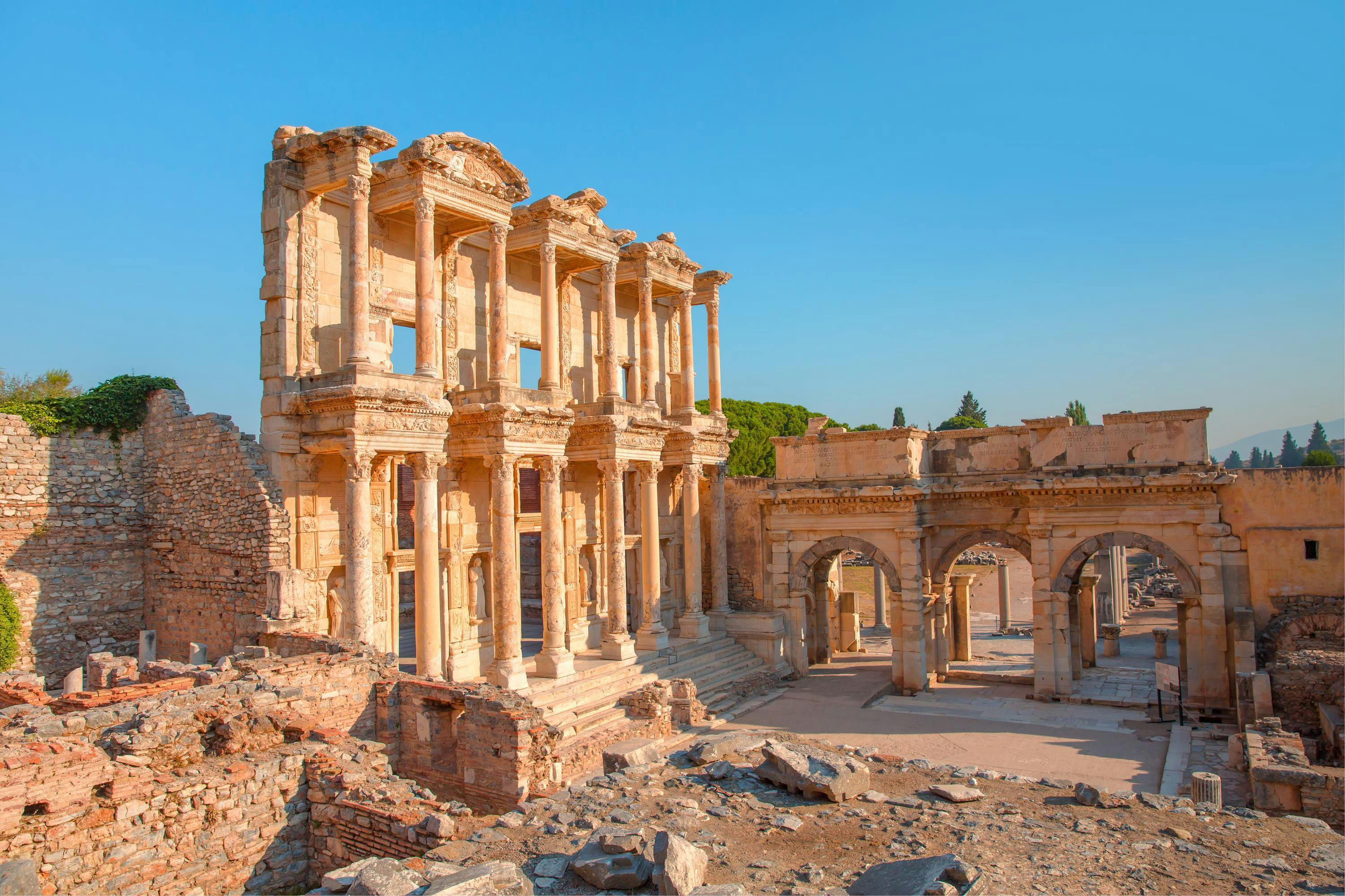 Library of Celsus in the ancient city of Ephesus, a UNESCO World Heritage site in Izmir, Turkey