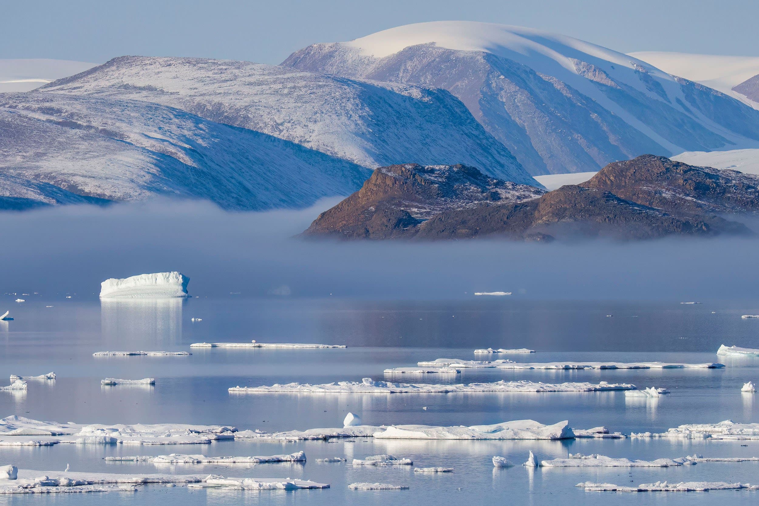 landscape with water and icebergs