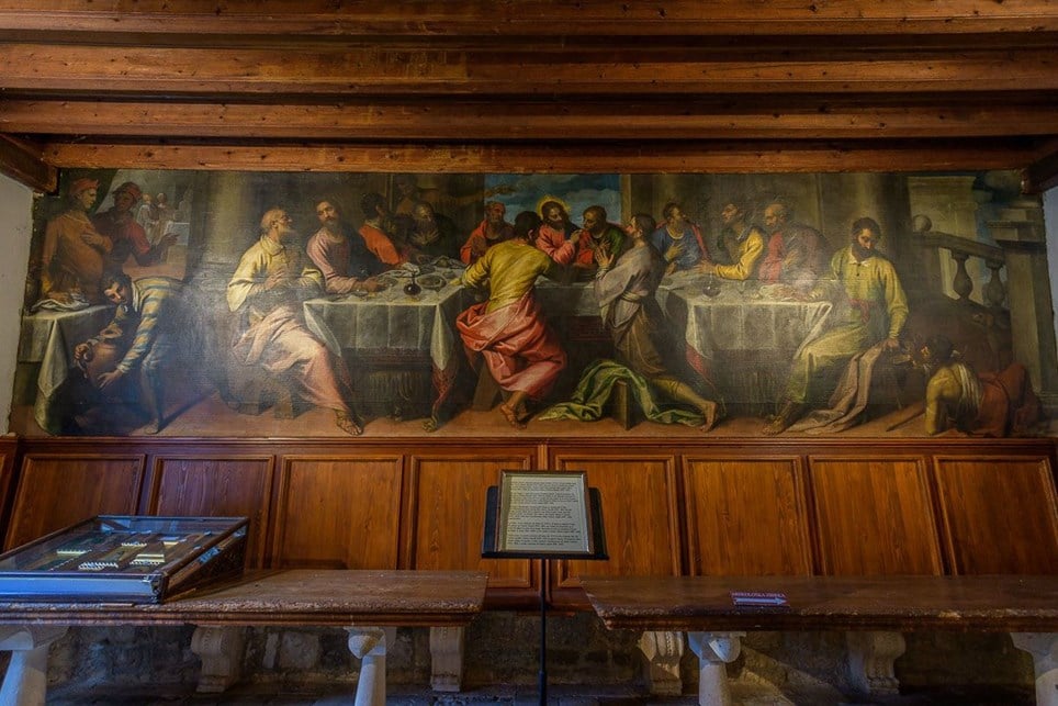 Pintura de la Última Cena en el monasterio franciscano de Hvar.