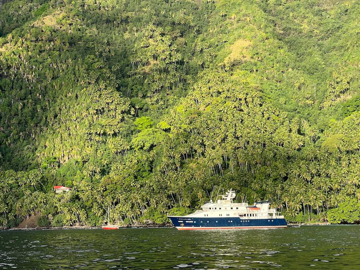 Verdant Polynesian Island with Boats.JPG