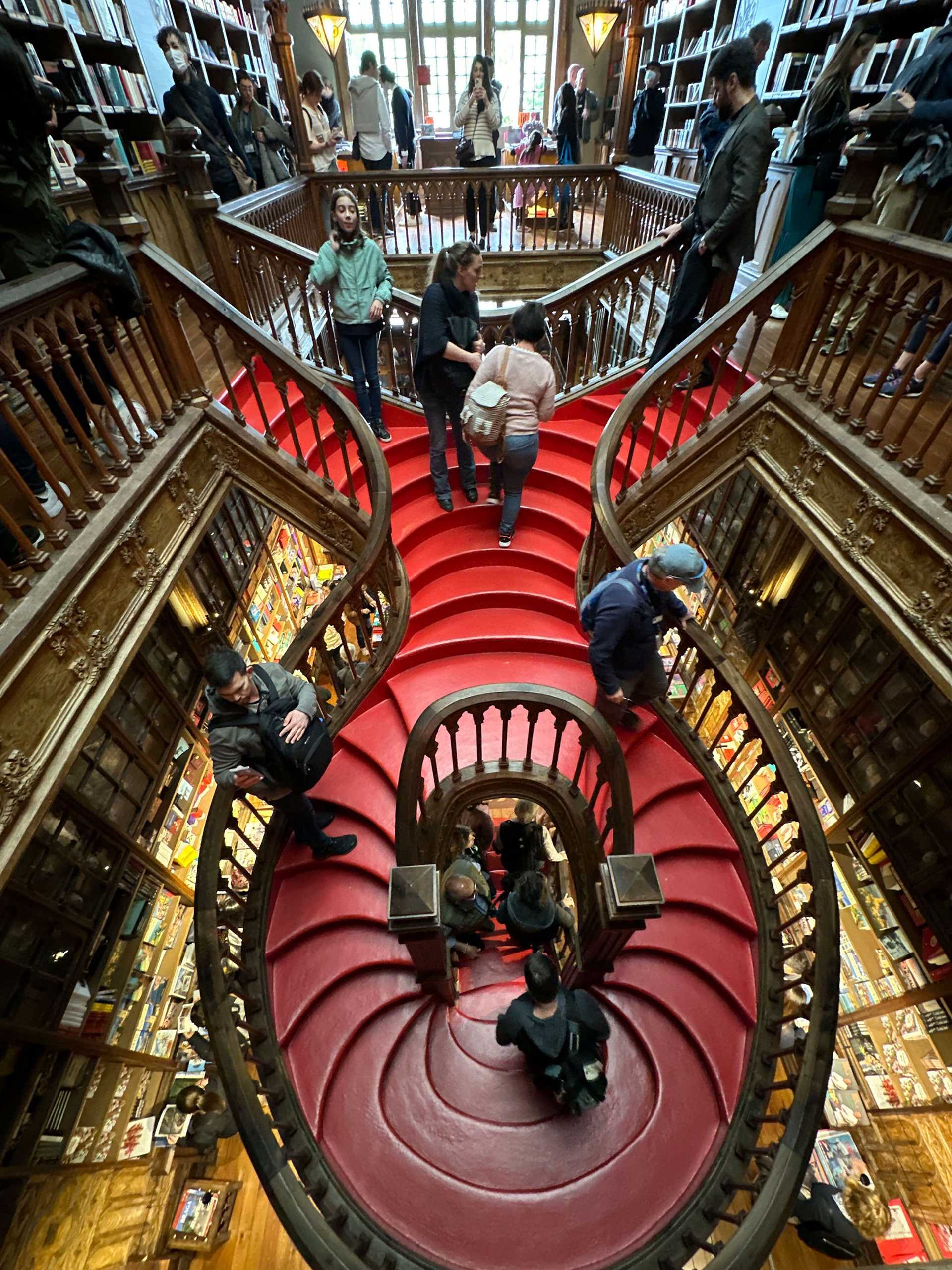 spiral staircase in Lello bookstore