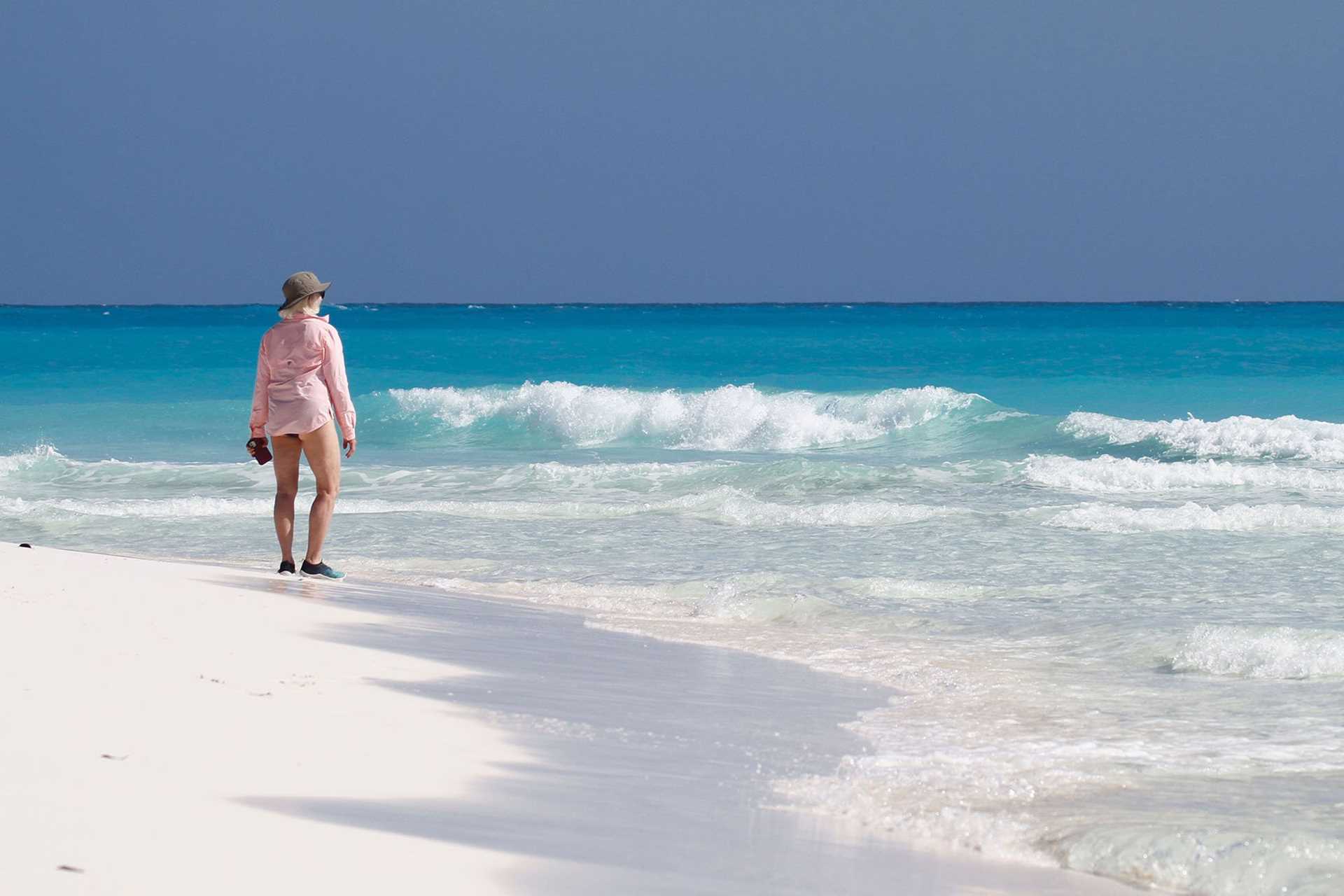 woman standing on beach
