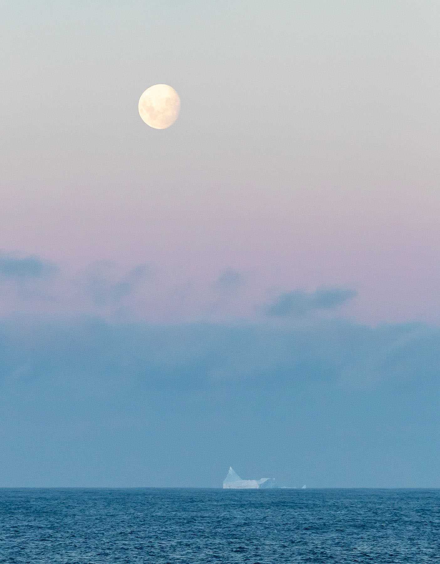 moonrise and iceberg