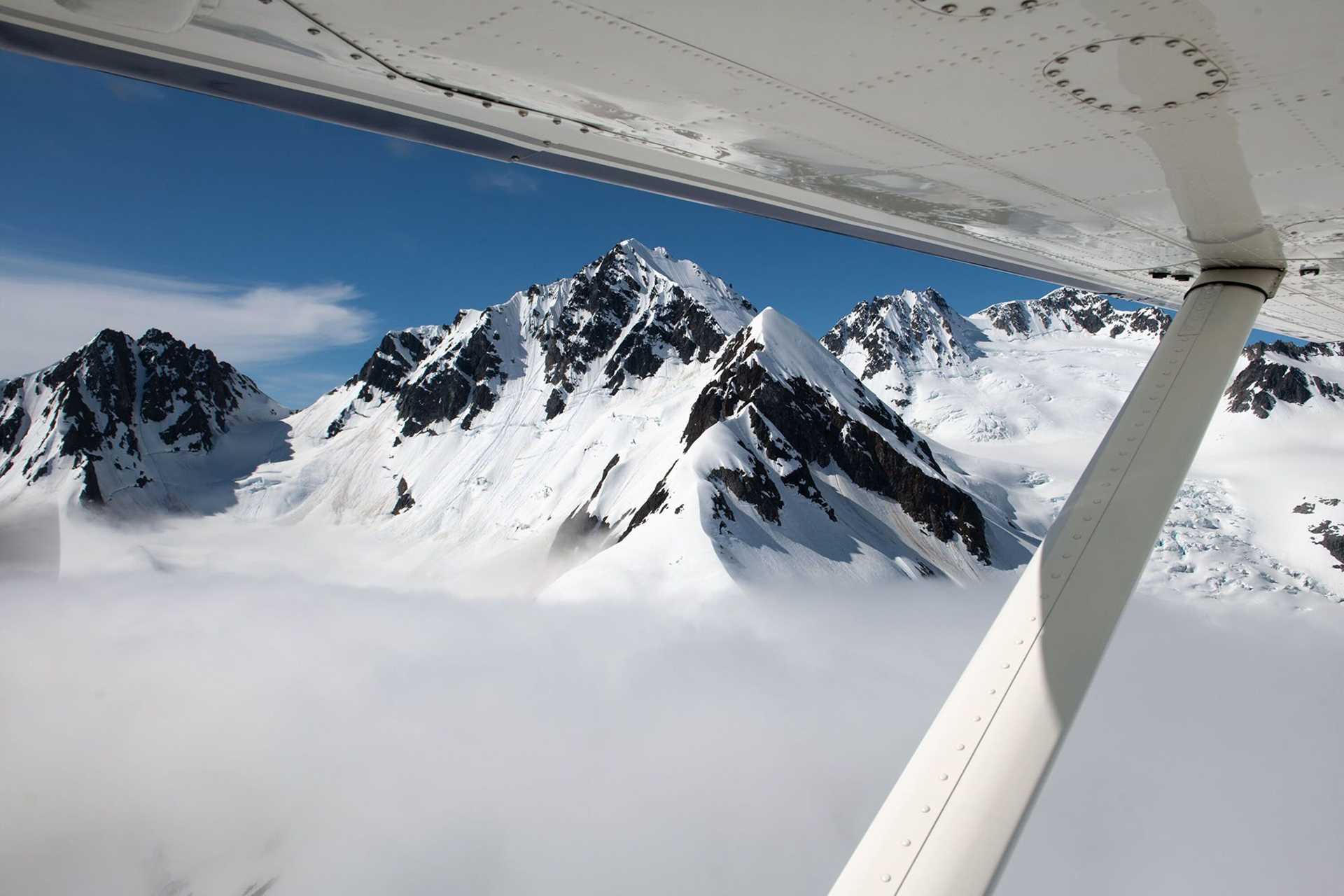 aerial view of glaciers