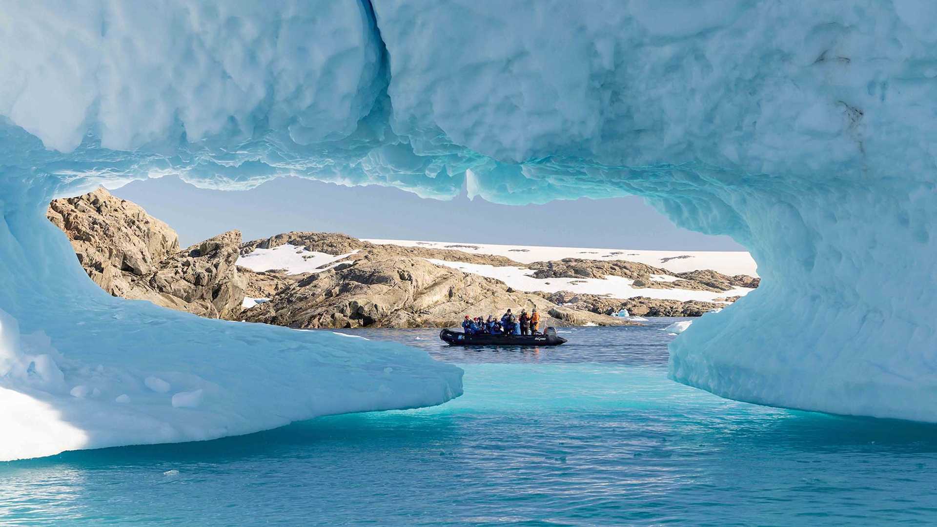 zodiac inside iceberg