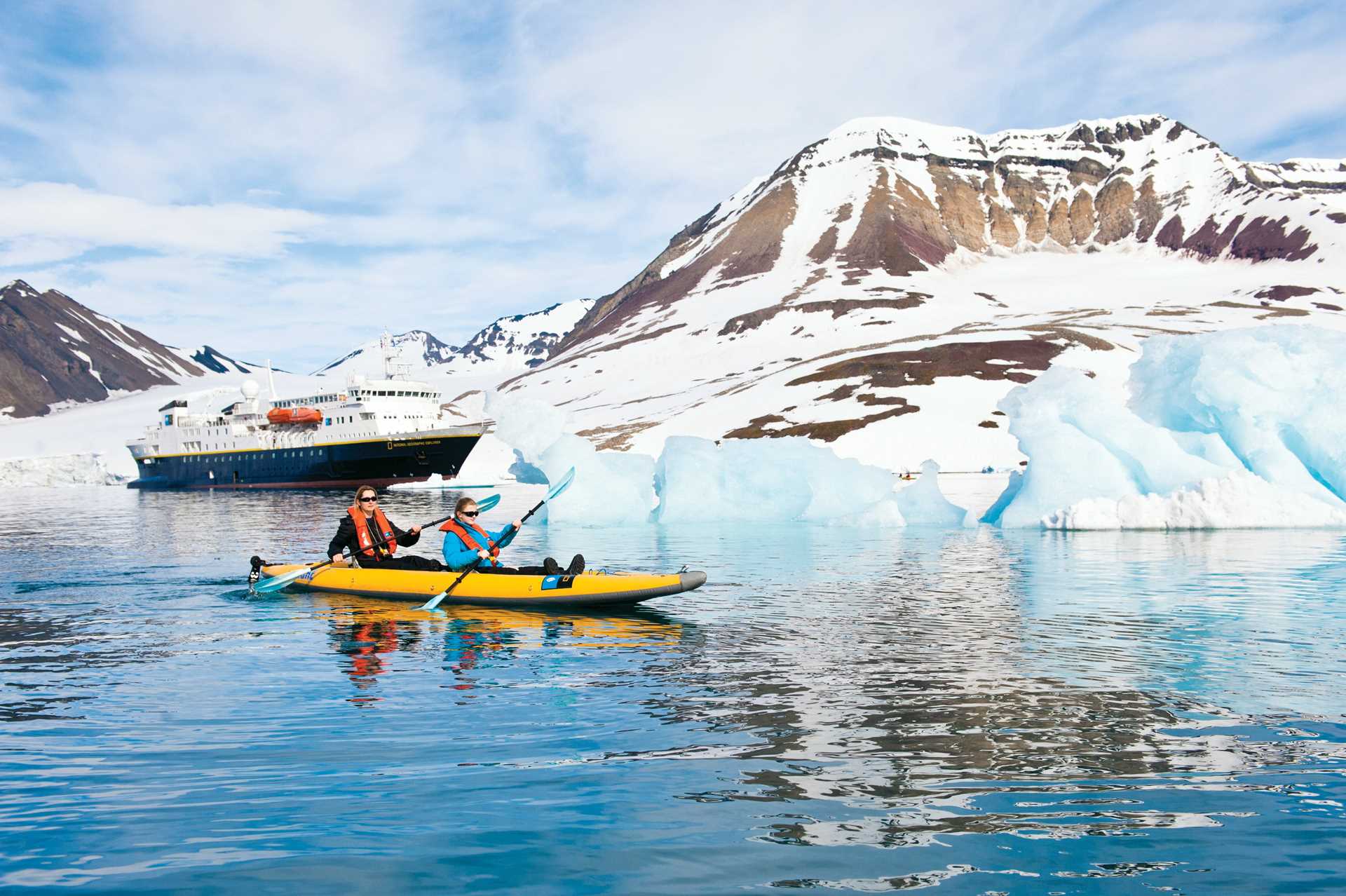 Kayakers in Spitsbergen, Norway